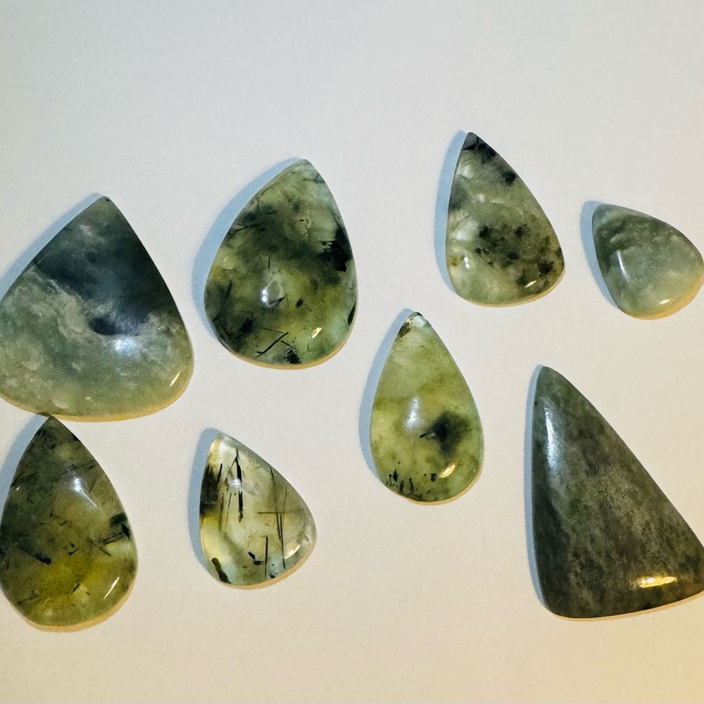 Beautiful Lot Of Prehnite Oval Cabs Gemstones